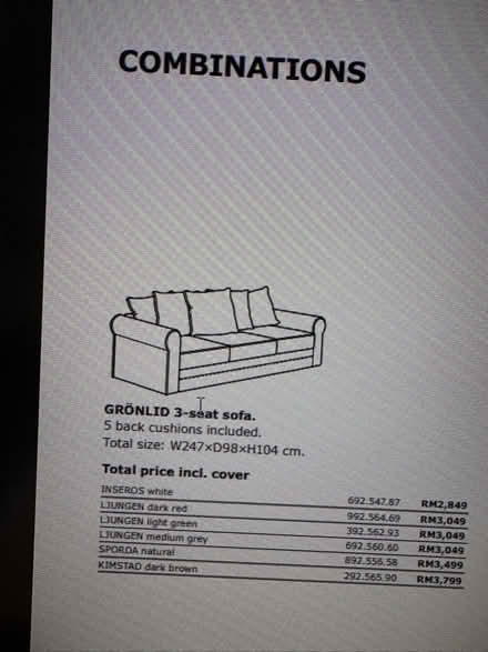 Photo of free GRONLID Kimstad 3 seater sofa (Pinewood Park GU14) #3