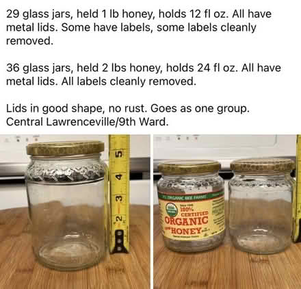 Photo of free Lidded glass jars in good condition (Lawrenceville) #1
