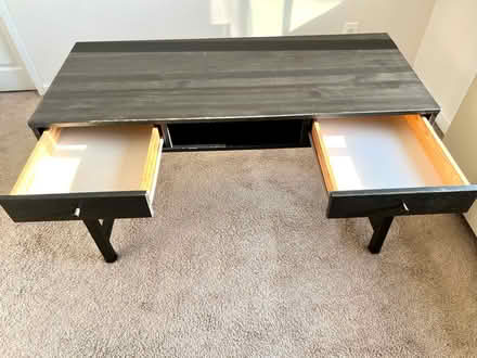 Photo of free IKEA Black Wood Desk with 2 Drawers (Arlington, VA) #3
