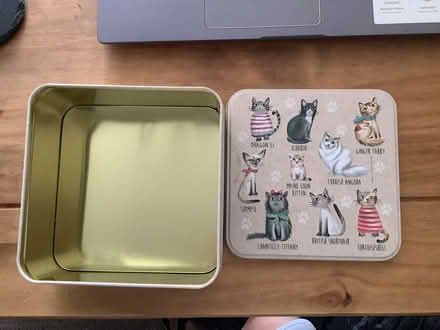 Photo of free Small square metal tin (Leighton Buzzard LU7) #1