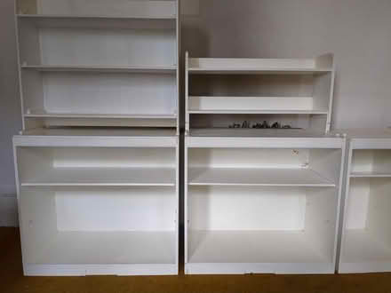 Photo of free White wood cupboards and shelves (North Finchley) #1