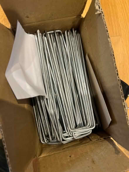 Photo of free 100 metal tent/ garden pegs (Coleridge Ward CB1) #2