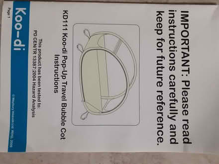 Photo of free Pop-up travel cot (Askett HP27) #3