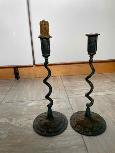Photo of free two metal candlesticks (Walton Manor OX2) #1