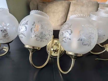 Photo of free 2 X 5 arm light fittings, and 1 x 2 arm wall light (Nuttall BL0) #1