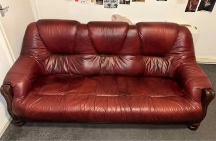 Photo of free 3 seater leather sofa (ST6 2) #1