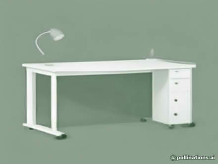 Photo of free White ikea desk with wheels (Piccadilly M4) #1