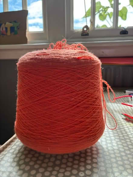 Photo of free Large cone orange lace weight yarn (Bournville B30) #1