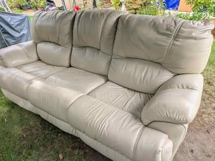 Photo of free Three seater leather recliner sofa (Ewell KT17 2RG) #1
