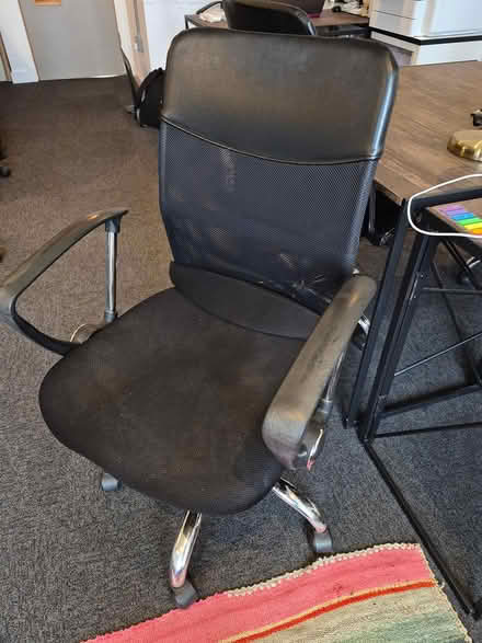 Photo of free Black office chair with mesh back (London, W1) #1