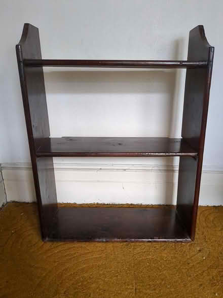 Photo of free Dark wood book shelf (North Finchley) #1