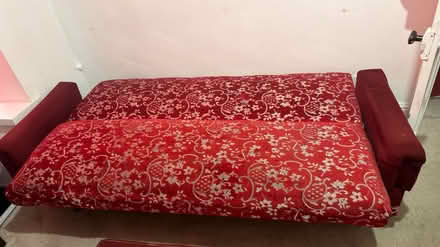 Photo of free 2 red sofa bed (B67 5JT) #4