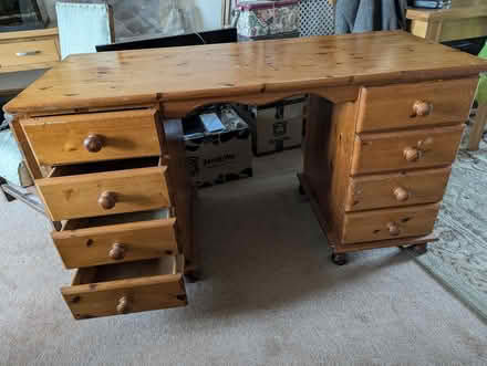 Photo of free Pine desk with drawers (Bearton SG5) #1