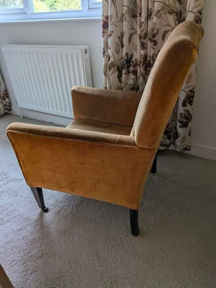 Photo of free Gold velvet old chair (Church End MK45) #2