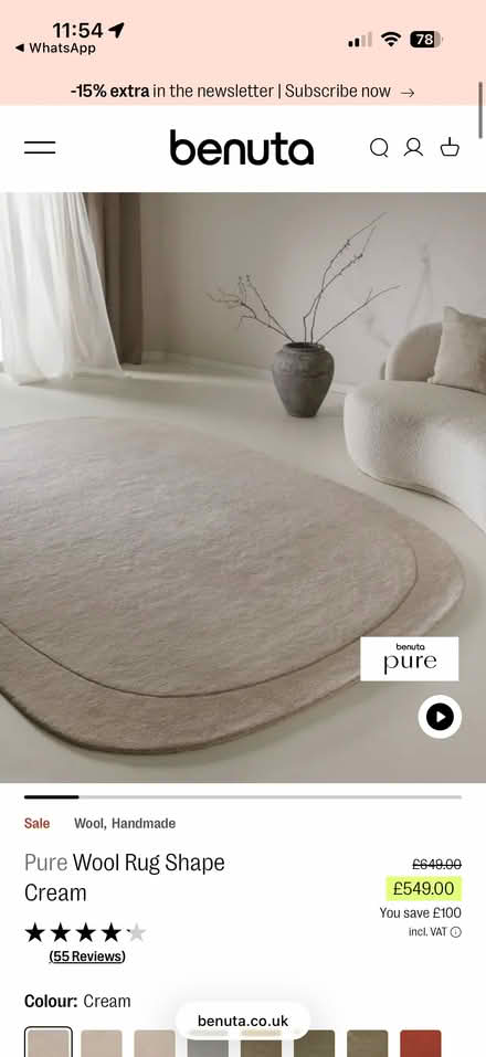 Photo of free Benuta wool rug (Olympia W14) #1