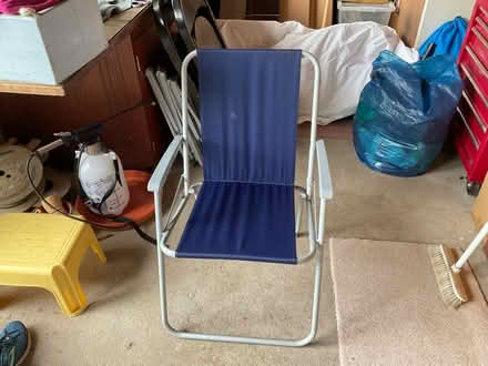 Photo of free Four navy foldaway portable garden chairs (East Carleton NR14) #1