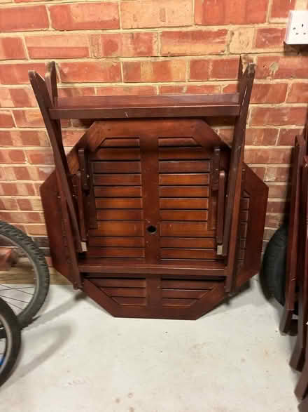 Photo of free Outside wooden table and chairs (North Hinksey OX2) #2