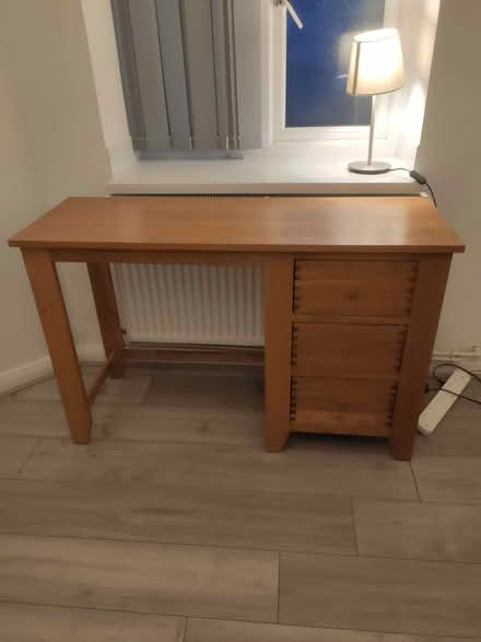 Photo of free Wooden desk with 3 drawers (E10 6RH) #4