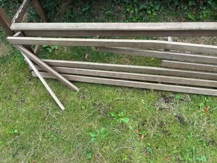 Photo of free Broken hardwood three seater garden bench. (Ballynafoy BT7) #2
