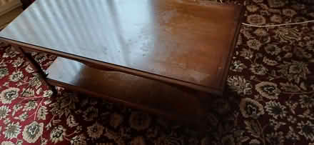 Photo of free solid wood ( dark oak ) coffee table. (Knotty Ash L14) #1