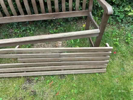 Photo of free Broken hardwood three seater garden bench. (Ballynafoy BT7) #1