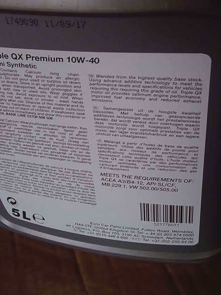 Photo of free 5 litres of 10w/40 semi synthetic engine oil (Yeolmbridge PL15) #2