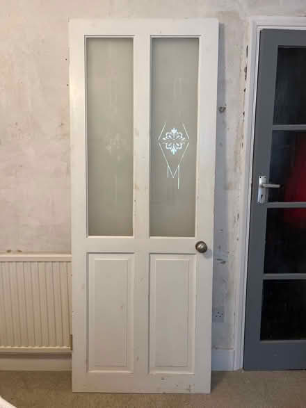 Photo of free Wooden door with glass inserts (Rochester ME1 3DG) #1