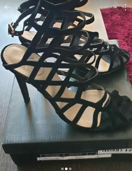 Photo of free Black strappy laser cut out heels (Millwall E14) #2