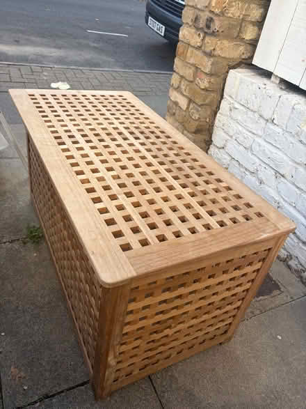 Photo of free Wooden Lattice Storage Trunk And Bench (Finsbury Park N4) #1