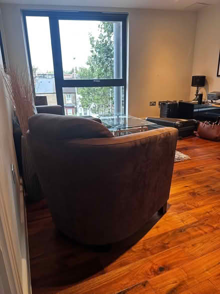 Photo of free Brown velvet armchair (TW9) #3