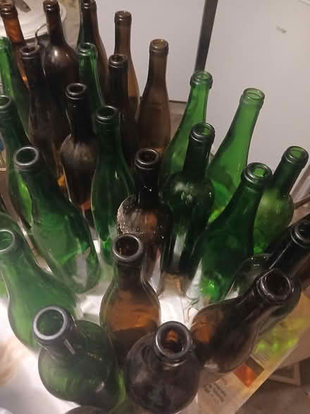 Photo of free Assorted coloured wine bottles (Mexborough S64) #1