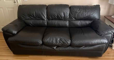 Photo of free 3 seater brown leather couch (Ard Na Greine, Dublin 13) #1