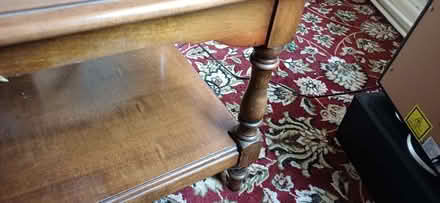 Photo of free solid wood ( dark oak ) coffee table. (Knotty Ash L14) #2