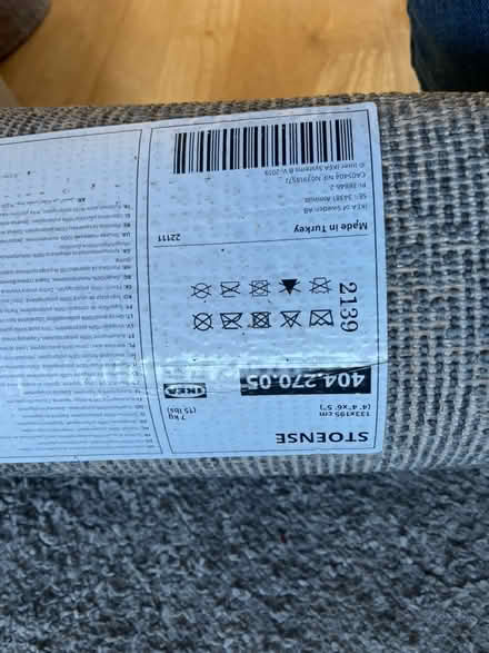 Photo of free IKEA STOENSE rug in grey (Leeds burley LS4) #2
