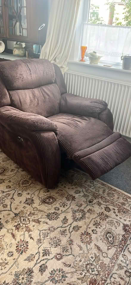 Photo of free Brown cord recliner (Colchester CO4) #2
