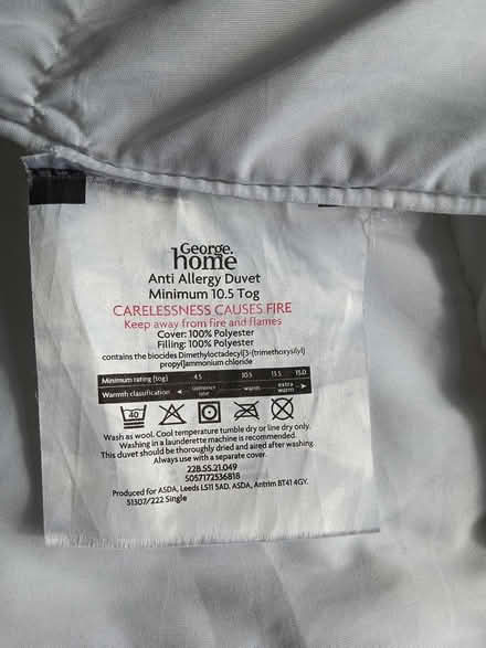 Photo of free Single Duvet 10.5 Tog (Whitefield M45 (Besses)) #3