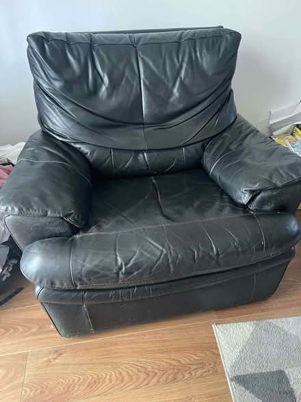 Photo of free Black leather armchair (Rayleigh SS6) #1