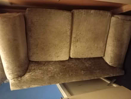 Photo of free 2 Crushed Velvet Sofas, Grey, 2 and 3 Seater (Ashbrooke SR2) #1