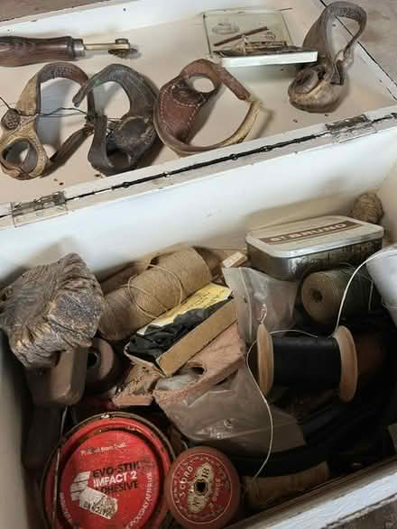 Photo of free Box of leatherwork items (Denvilles PO9) #1