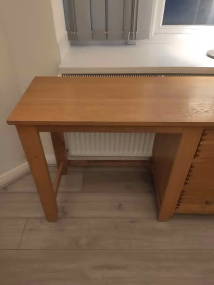 Photo of free Wooden desk with 3 drawers (E10 6RH) #1