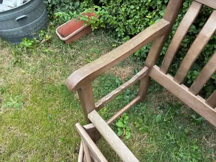 Photo of free Broken hardwood three seater garden bench. (Ballynafoy BT7) #3