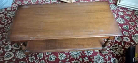 Photo of free solid wood ( dark oak ) coffee table. (Knotty Ash L14) #3