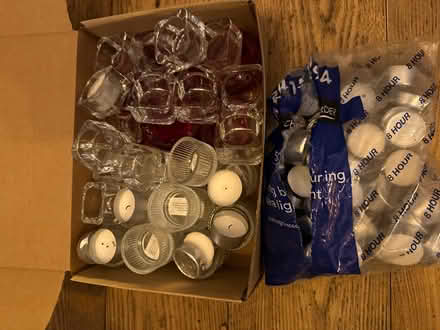 Photo of free Box of tea lights and holders (Petersfield GU31) #1