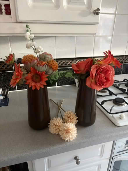Photo of free 2 vases and artificial flower oddments (Claregate WV6) #1
