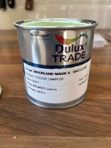 Photo of free Pale green paint sample pot (Ashford, Surrey TW15) #1