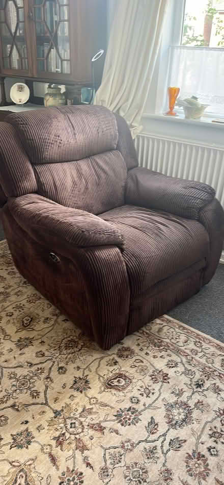 Photo of free Brown cord recliner (Colchester CO4) #1