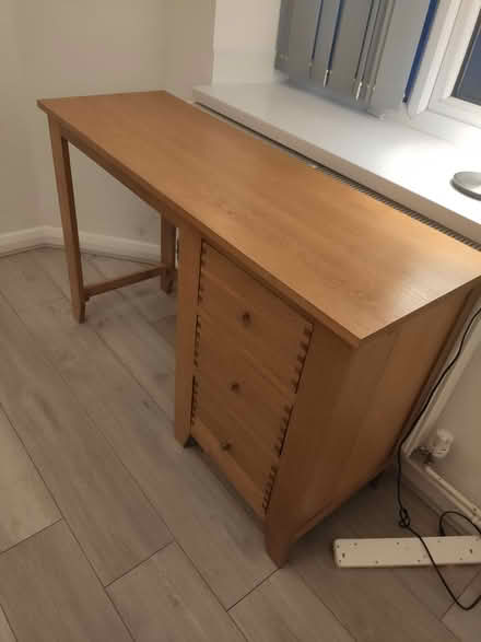 Photo of free Wooden desk with 3 drawers (E10 6RH) #3
