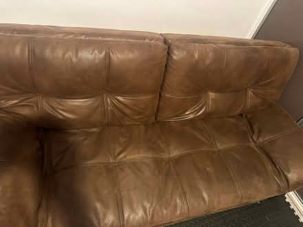 Photo of free Brown Faux Leather Sofa Bed (Se11) #2