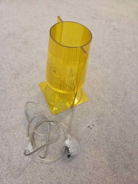 Photo of free Yellow ribbed acrylic table lamp (West Bridgford NG2) #1