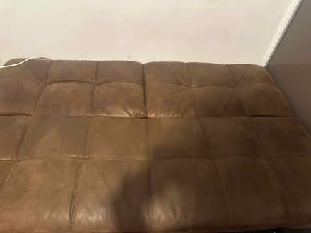 Photo of free Brown Faux Leather Sofa Bed (Se11) #1